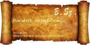 Barabit Szimóna névjegykártya